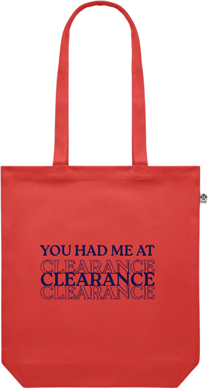 Clearance Design - Premium colored organic canvas shopping bag_RED_front