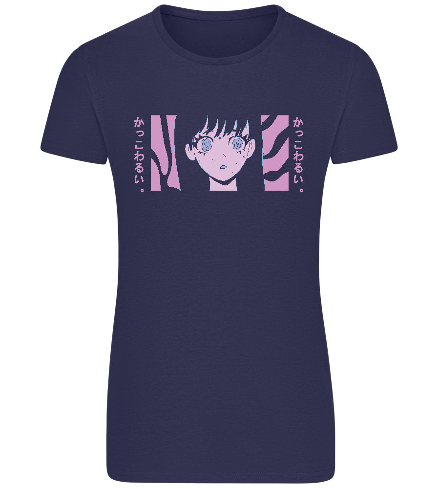 Confused Design - Basic women's fitted t-shirt_FRENCH NAVY_front