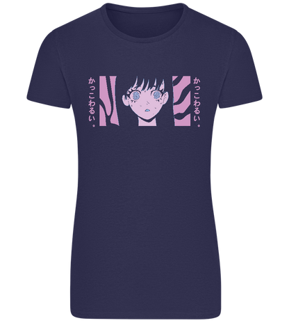 Confused Design - Basic women's fitted t-shirt_FRENCH NAVY_front