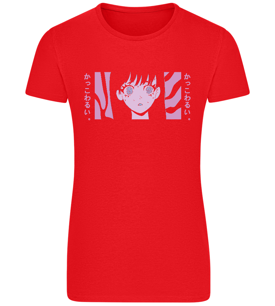 Confused Design - Basic women's fitted t-shirt_RED_front