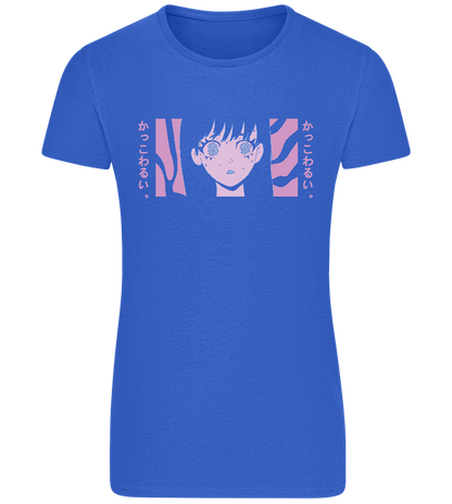 Confused Design - Basic women's fitted t-shirt_ROYAL_front