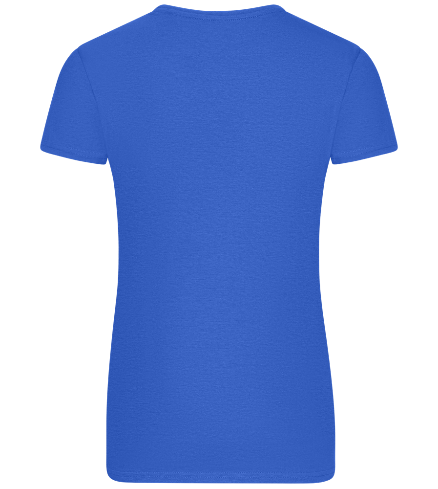 Confused Design - Basic women's fitted t-shirt_ROYAL_back