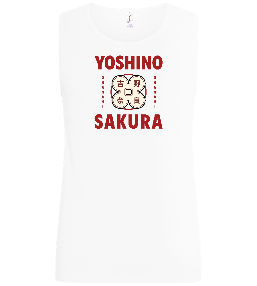 Yoshino Sakura Design - Basic men's tank top_WHITE_front