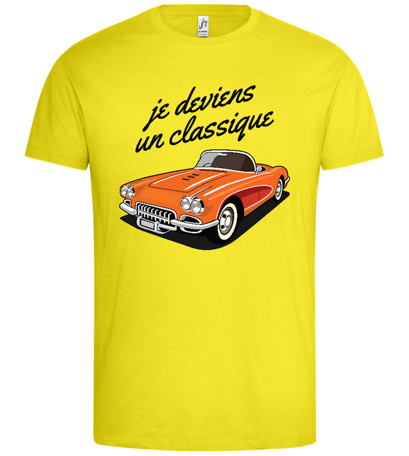 Becoming A Classic Design - Premium men's t-shirt_LEMON_front