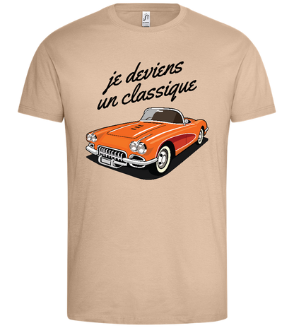 Becoming A Classic Design - Premium men's t-shirt_SAND_front