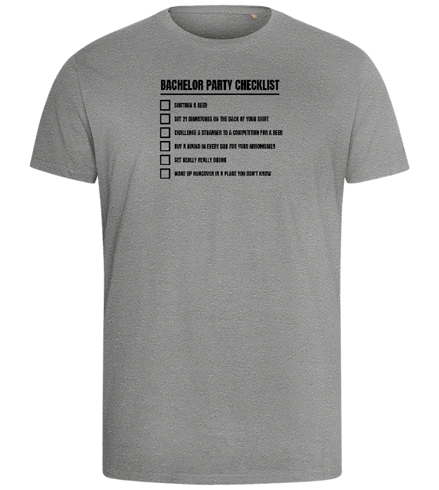 Bachelor Party Checklist Design - Comfort men's fitted t-shirt_ORION GREY_front