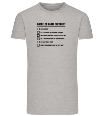 Bachelor Party Checklist Design - Comfort men's fitted t-shirt_ORION GREY_front