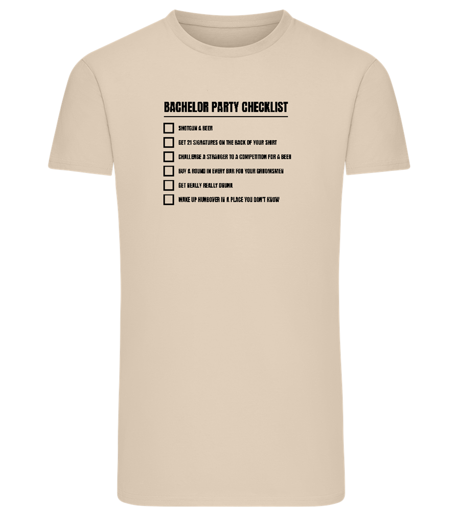 Bachelor Party Checklist Design - Comfort men's fitted t-shirt_SILESTONE_front