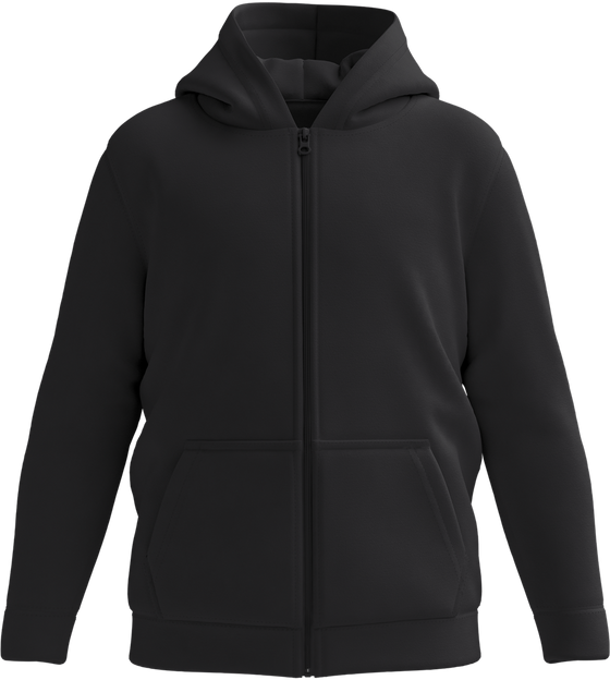 Comfort kids zip hoodie_BLACK_front