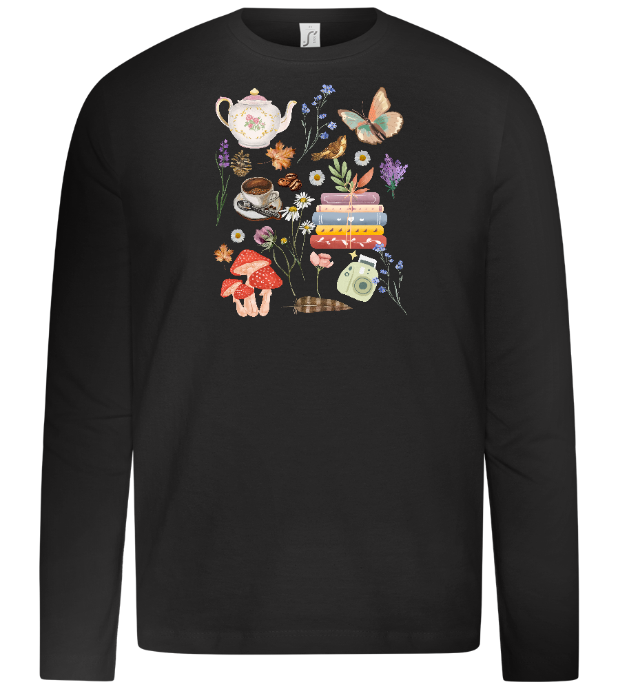 Autumn Vibes Design - Premium kids long sleeve t-shirt_DEEP BLACK_front