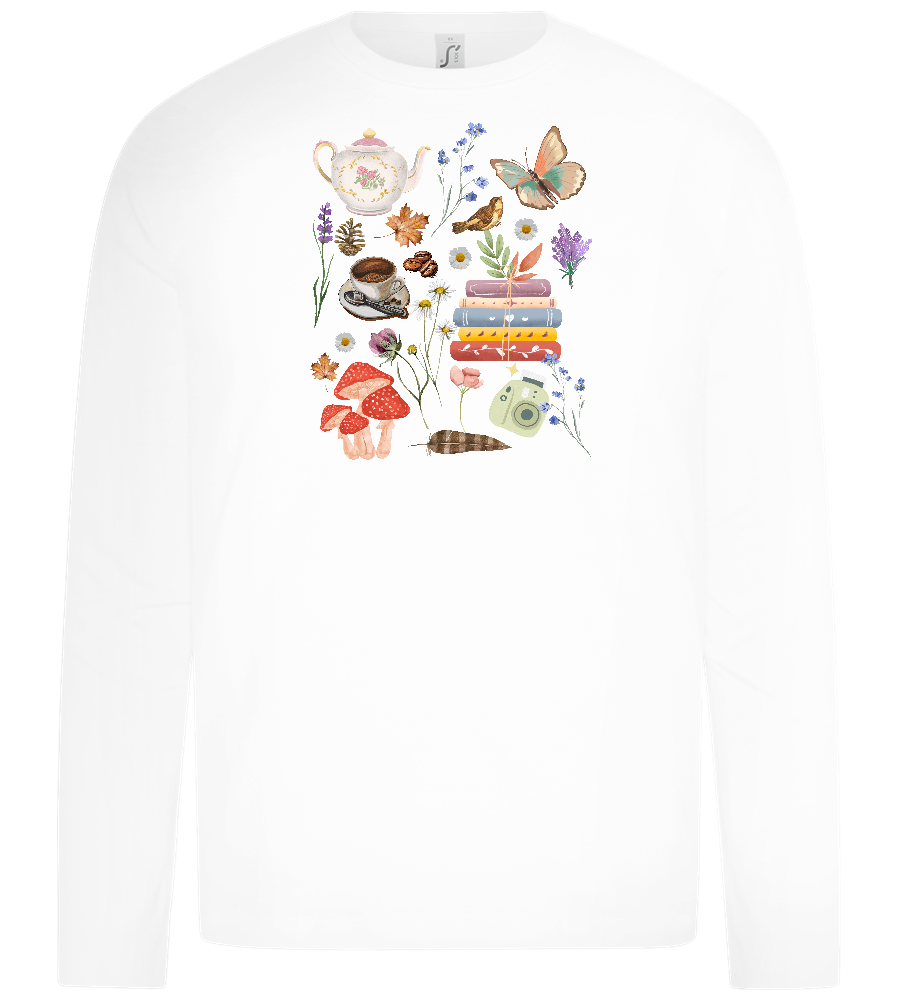 Autumn Vibes Design - Premium kids long sleeve t-shirt_WHITE_front