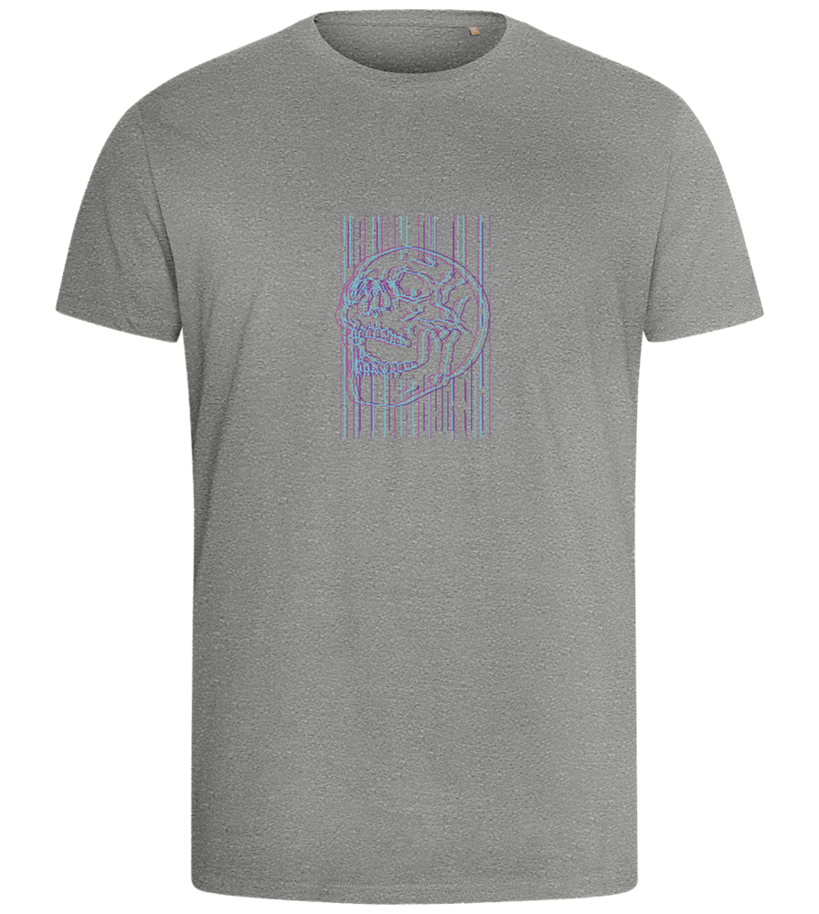 Neon Lines Skull Design - Comfort men's fitted t-shirt_ORION GREY_front