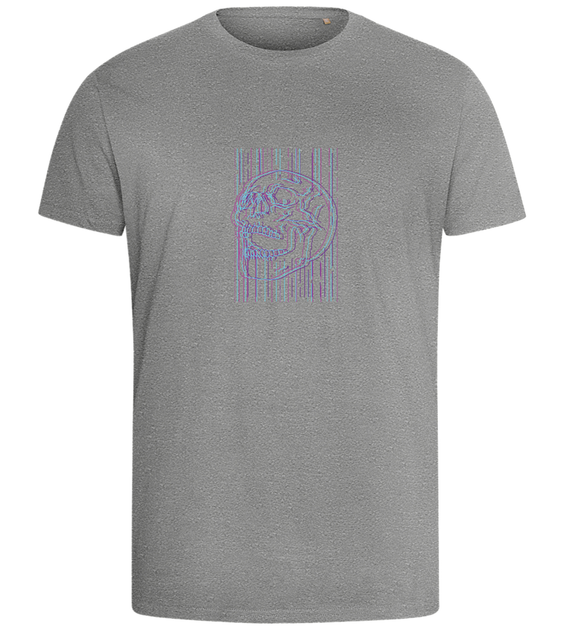 Neon Lines Skull Design - Comfort men's fitted t-shirt_ORION GREY_front