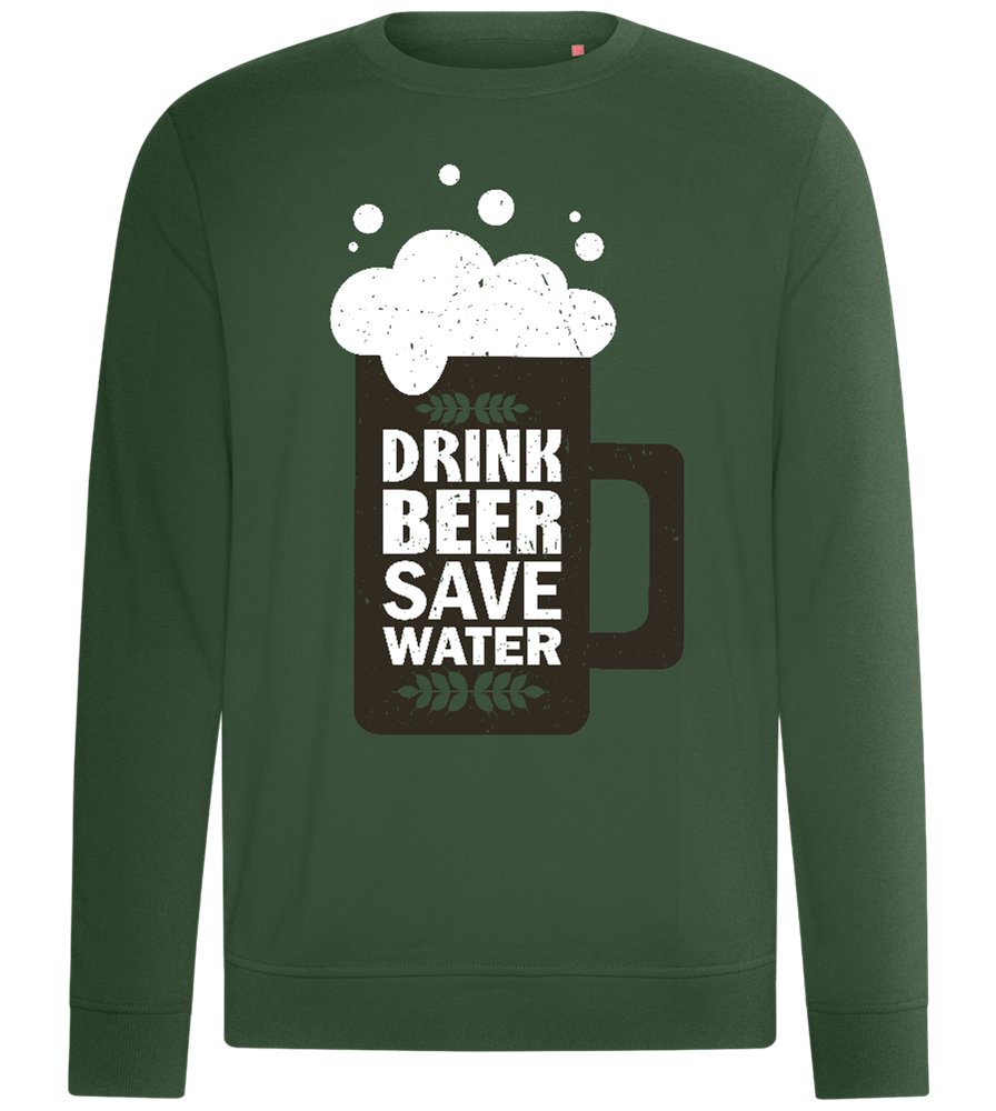 Drink Beer Save Water Beer Mug Design - Comfort unisex sweater_GREEN BOTTLE_front