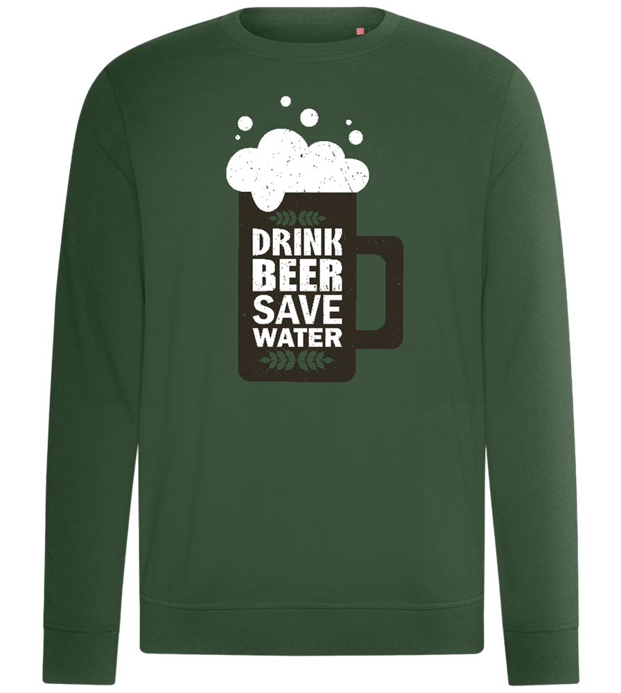 Drink Beer Save Water Beer Mug Design - Comfort unisex sweater_GREEN BOTTLE_front