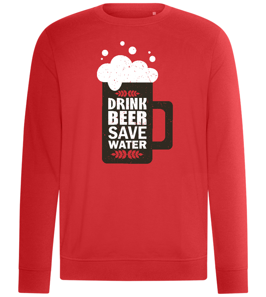 Drink Beer Save Water Beer Mug Design - Comfort unisex sweater_RED_front