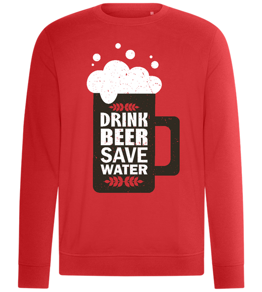 Drink Beer Save Water Beer Mug Design - Comfort unisex sweater_RED_front