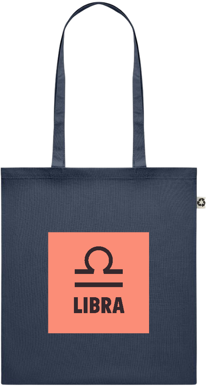 Zodiac Libra Design - Recycled cotton colored shopping bag_FRENCH NAVY_front