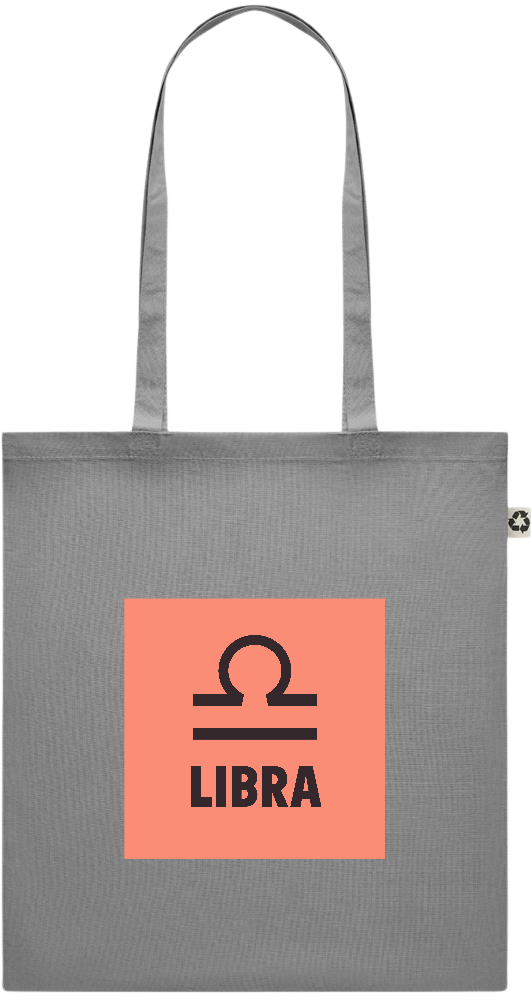 Zodiac Libra Design - Recycled cotton colored shopping bag_STONE GREY_front