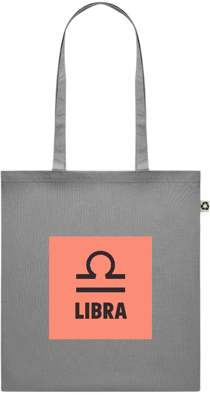 Zodiac Libra Design - Recycled cotton colored shopping bag_STONE GREY_front