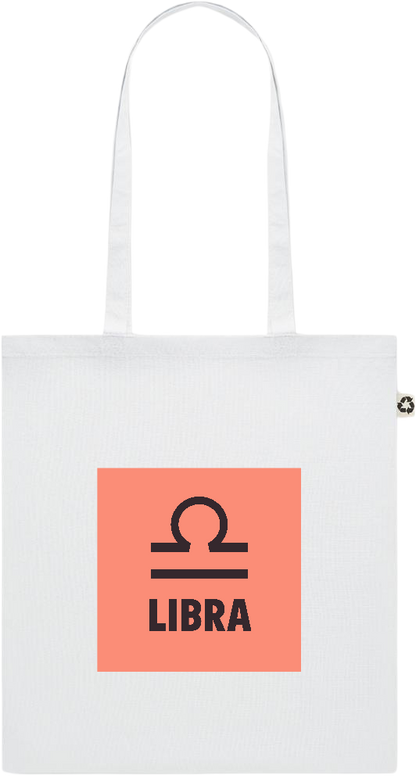 Zodiac Libra Design - Recycled cotton colored shopping bag_WHITE_front