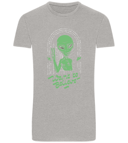Want To Believe Alien Design - Basic Unisex T-Shirt_ORION GREY_front