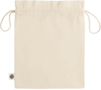 Zodiac Virgo Design - Essential medium organic drawcord gift bag_BEIGE_back