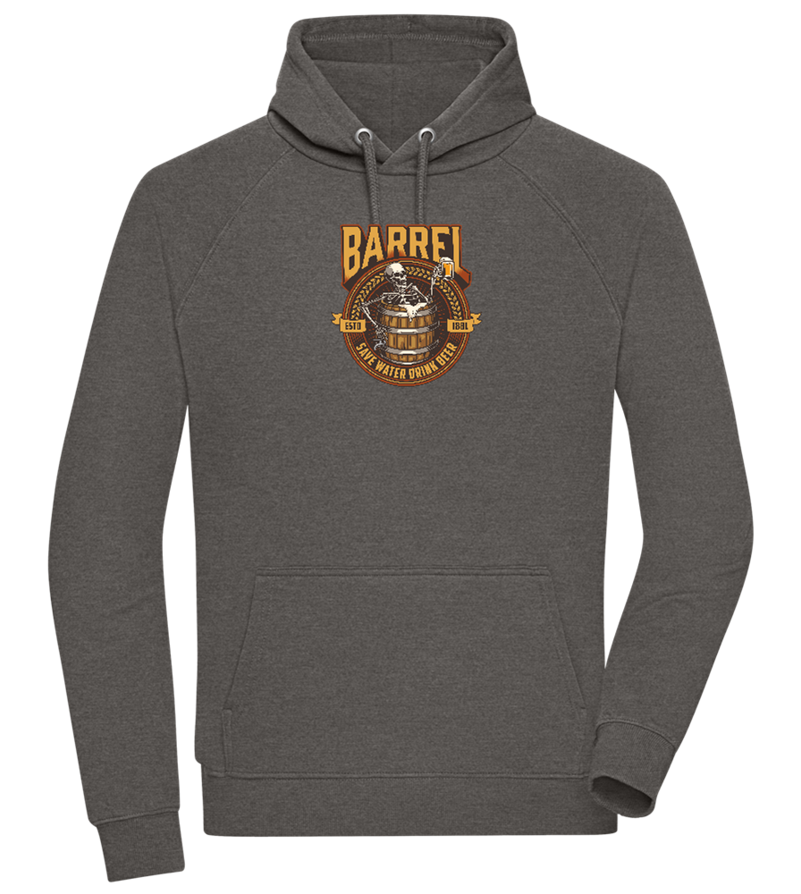 Save Water Drink Beer Barrel Design - Comfort unisex hoodie_CHARCOAL CHIN_front