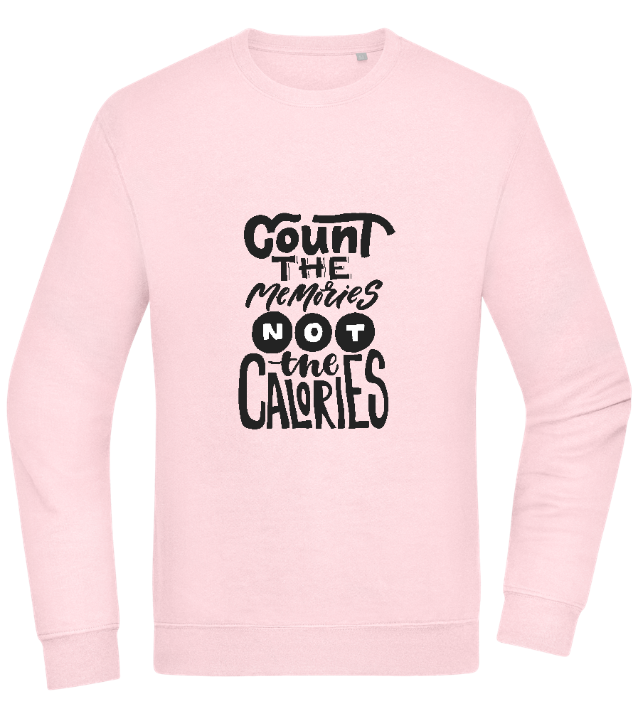 Count Memories Not Calories Design - Comfort Essential Unisex Sweater_LIGHT PEACH ROSE_front