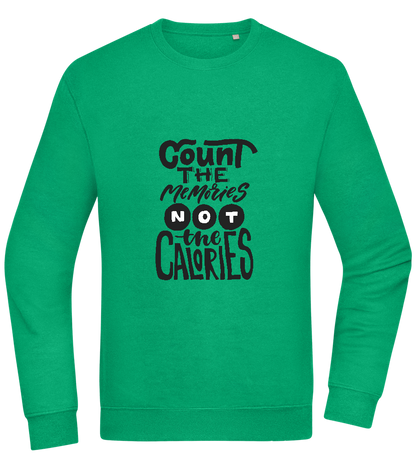 Count Memories Not Calories Design - Comfort Essential Unisex Sweater_MEADOW GREEN_front