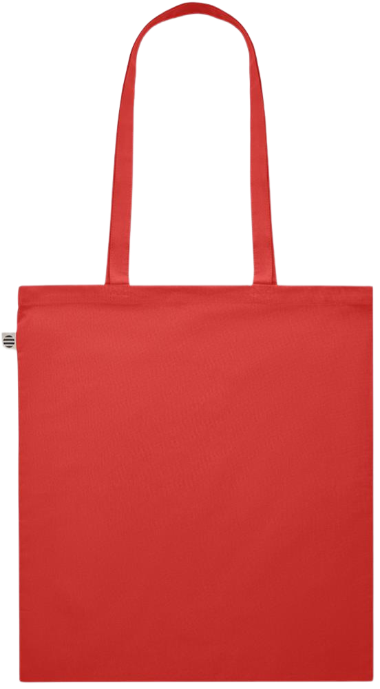 Buy Now Cry Later Design - Premium colored organic cotton shopping bag_RED_back