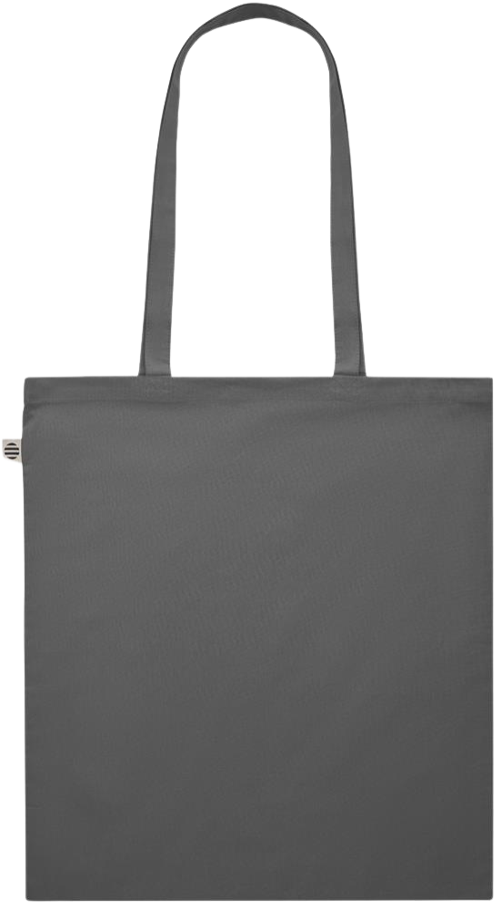 Buy Now Cry Later Design - Premium colored organic cotton shopping bag_STONE GREY_back