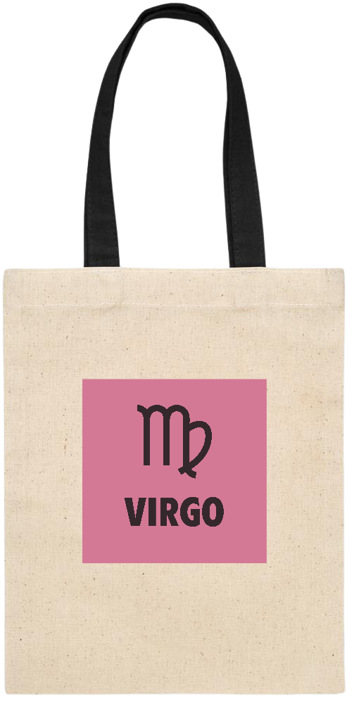 Zodiac Virgo Design - Essential small colored handle gift bag_BLACK_front