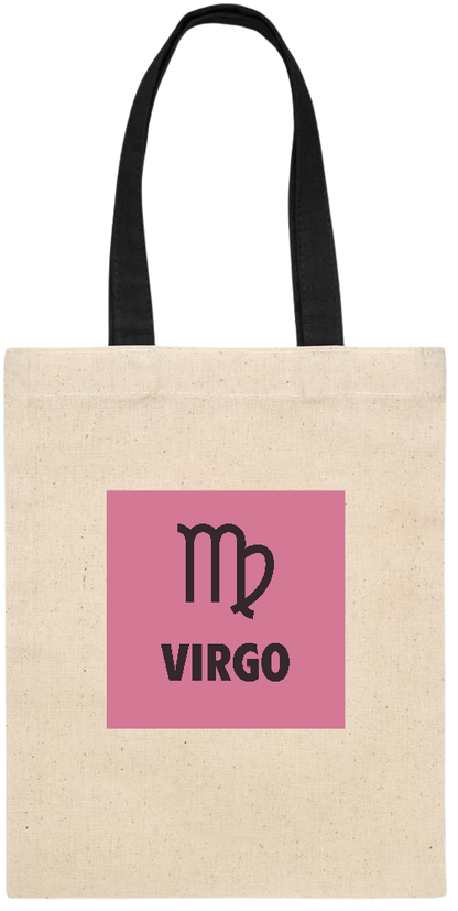 Zodiac Virgo Design - Essential small colored handle gift bag_BLACK_front