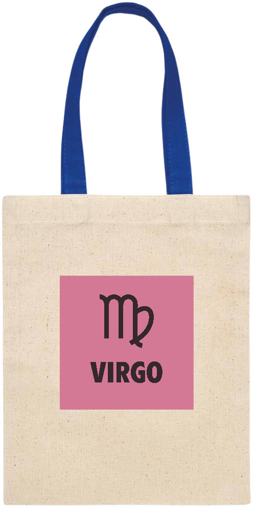 Zodiac Virgo Design - Essential small colored handle gift bag_ROYAL BLUE_front