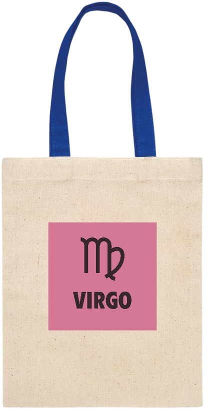 Zodiac Virgo Design - Essential small colored handle gift bag_ROYAL BLUE_front