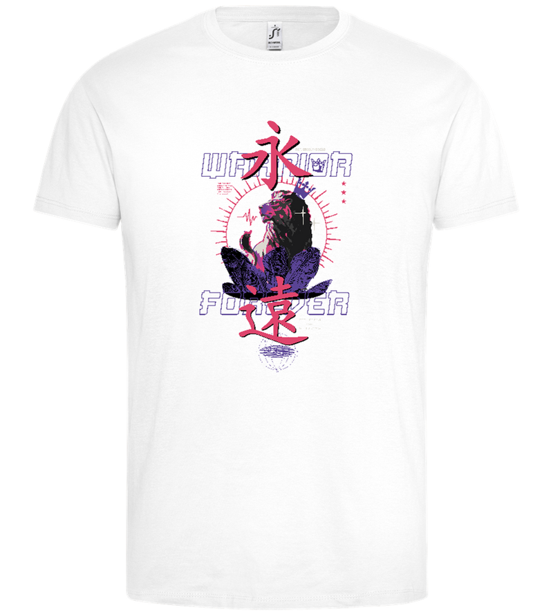 Warrior Forever Lion Design - Premium men's t-shirt_WHITE_front