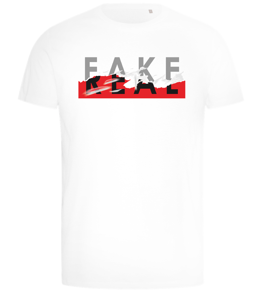 Fake Real Design - Comfort men's t-shirt_WHITE_front