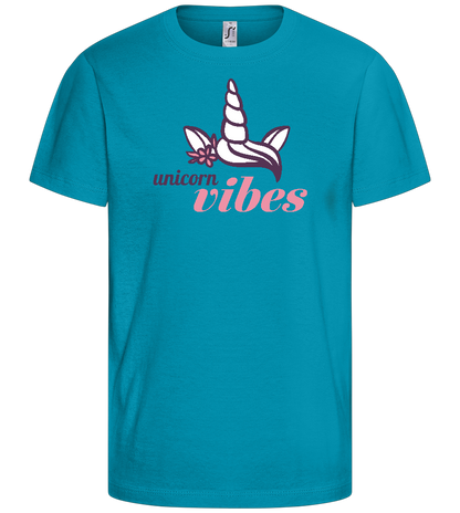 Cute Unicorn Vibes Design - Comfort kids fitted t-shirt_TURQUOISE_front