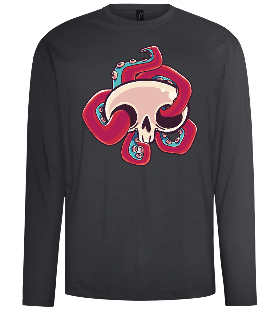 Squid Skull Design - Comfort men's long sleeve t-shirt_DARK GRAY_front