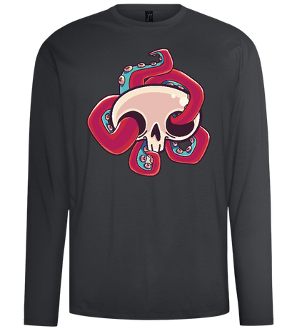 Squid Skull Design - Comfort men's long sleeve t-shirt_DARK GRAY_front