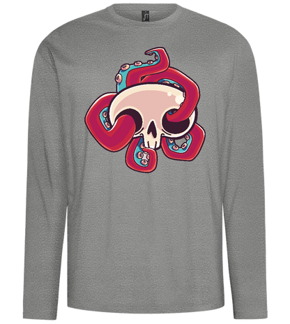 Squid Skull Design - Comfort men's long sleeve t-shirt_ORION GREY_front