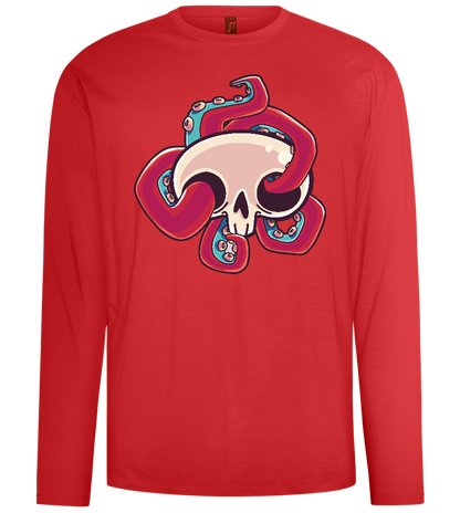 Squid Skull Design - Comfort men's long sleeve t-shirt_RED_front