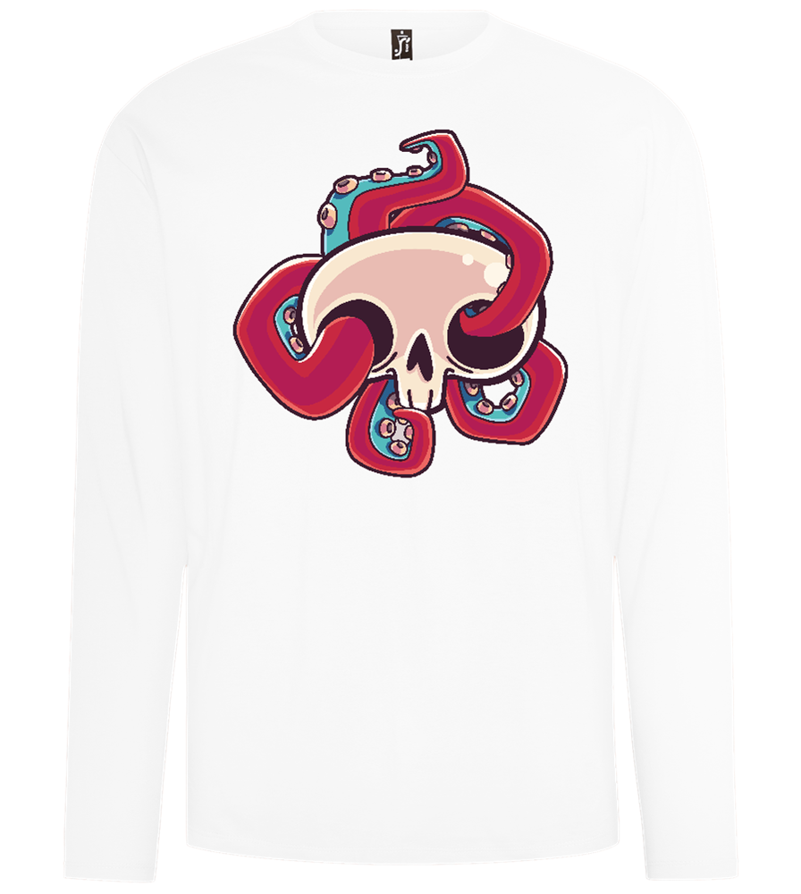 Squid Skull Design - Comfort men's long sleeve t-shirt_WHITE_front