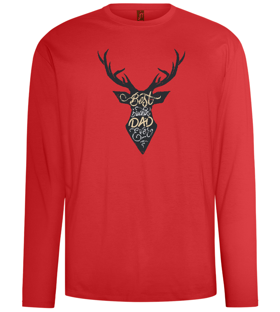 Deer Best Dad Design - Comfort men's long sleeve t-shirt_RED_front