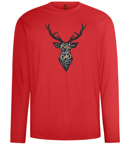 Deer Best Dad Design - Comfort men's long sleeve t-shirt_RED_front