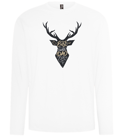 Deer Best Dad Design - Comfort men's long sleeve t-shirt_WHITE_front