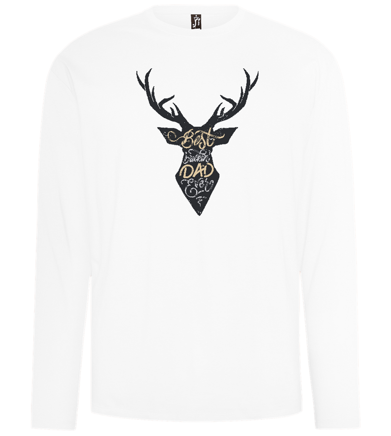 Deer Best Dad Design - Comfort men's long sleeve t-shirt_WHITE_front