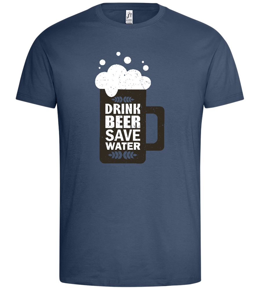 Mug Save Water Design - Premium men's t-shirt_DENIM_front