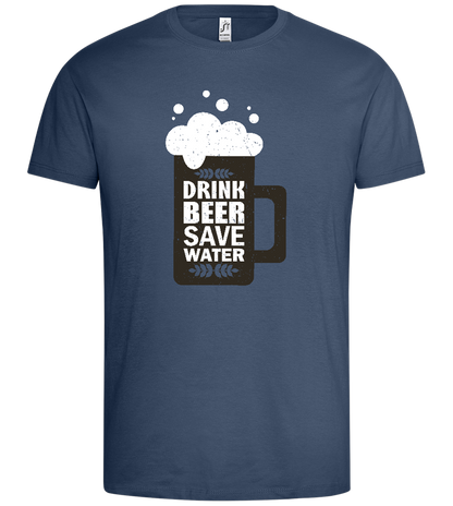 Mug Save Water Design - Premium men's t-shirt_DENIM_front